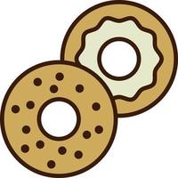 vector de icono de contorno lleno de bagel