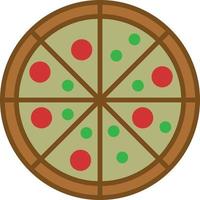 vector de icono de contorno lleno de pizza