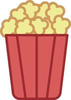 Popcorn Filled Outline Icon Vector