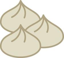 Dumpling Filled Outline Icon Vector