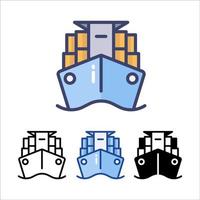 símbolo de icono de entrega de barcos, diseño plano de pictogramas para aplicaciones y sitios web, envío, aislado en fondo blanco, ilustración vectorial vector