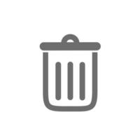 Trash can vector icon. Flat symbol design of trash can or delete isolated on white background.