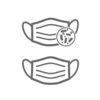 mask icon. symbol of a protective mask against germs. flat vector design on white background.