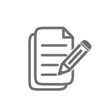 copy document icon. paper and pencil symbol. flat design on a white background vector