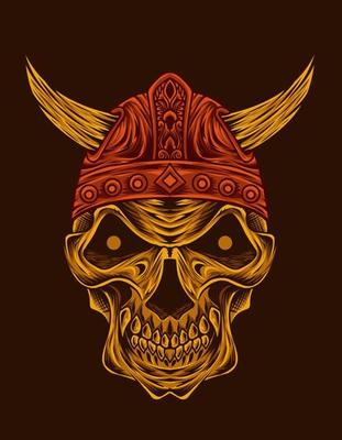 viking skull vector