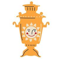 An old samovar for the Maslenitsa holiday vector