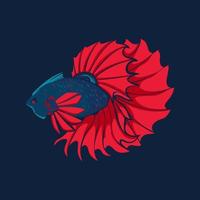 Colorful Betta Fish Abstract llustration. Siamese Fighting Fish vector