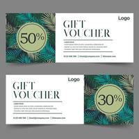 Gift Voucher template with Leaf background vector