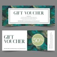 Gift Voucher template with Leaf background vector