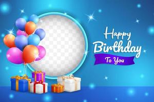 Happy birthday background design with realistic balloons vector