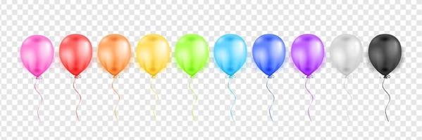Realistic colorful balloons pack illustration. vector