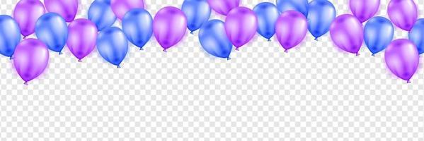 Happy birthday background design with realistic balloons vector