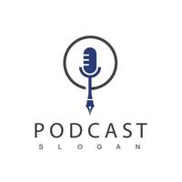 canal de podcast o plantilla de diseño de logotipo de radio vector