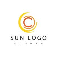 plantilla de diseño de logotipo de sol, icono de sol creativo abstracto vector