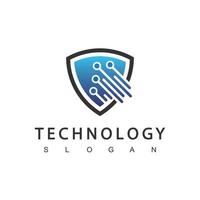 Digital Shield, Secure Technology Logo Design Template vector