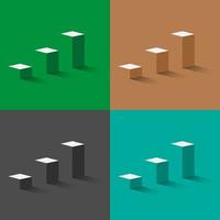 Set 3d stairs. Business concept of goals. Three steps to success. Vector
