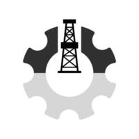 Oil Drilling icon. Gear wheel icon. Vector