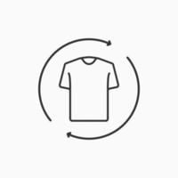 concepto de segunda mano. reciclar el concepto de ropa. icono de lavandería y limpieza en seco. vector