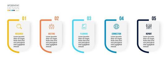 concepto de negocio de plantilla de infografía con paso. vector