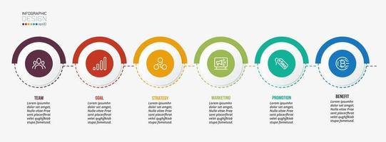 Plantilla de infografía empresarial de gráfico de línea de tiempo. vector