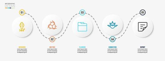 Timeline chart business infographic template. vector