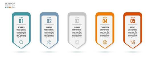 Infographic template business concept  with step. vector