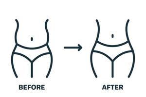 Woman Body Slimming Line Icon. Female Loss Weight Linear Pictogram. Slimming Waist. Shape Waistline Control Outline Icon. Isolated Vector Illustration.