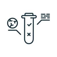 Research of Gene Modified Meat Line Icon. Dna Molecule, Meat Structure Outline Pictogram. Artificial Food and Test Tube. Genetic Cultured Meat Icon. Isolated Vector Illustration.