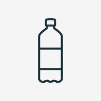 Water Bottle Line Icon. Plastic Bottle for Beverage, Mineral Water, Juice and Soda Linear Icon. Isolated Vector Illustration.
