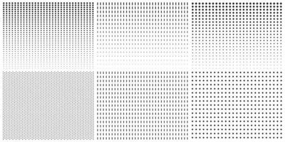 gradiente de puntos de semitono. trama abstracta en blanco y negro. fondo de puntos de rectángulos geométricos degradados. se desvanece el patrón de medio tono. ilustración vectorial aislada. vector