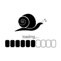 Progress loading bar. Snail icon vector