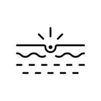 Pimple Line Icon. Skin Acne, Inflammation Sebum, Blackhead, Comedo Linear Pictogram. Deep Pustule Skin Problem Outline Icon. Isolated Vector Illustration.