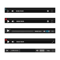 Set of media player control panel. Navigation interface. Vector