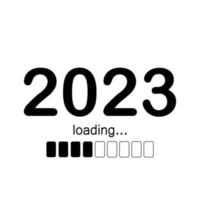 Progress bar showing loading of 2022 year. Vector