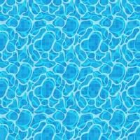 Blue water surface background. Pool tile. Light ripple texture. Vector seamless pattern.