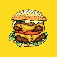 burger food hand drawn vector
