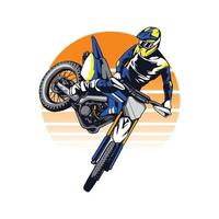 ilustraciones de motocross para el diseño de elementos vector