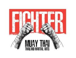 ilustración de muay thai vector