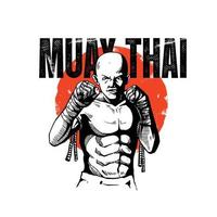 ilustración de muay thai vector