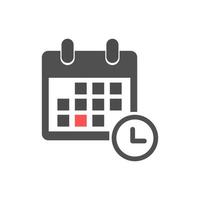 icono de horario. pictograma de planificador, calendario y reloj vector