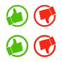 Do and Don't symbols. Thumb up and down vector