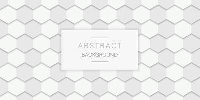 White Hexagonal Futuristic Simple Background. Hexagon White Background for Presentation. White Hexagon Banner. 3d Honeycomb Geometric Pattern. Abstract Modern Wallpaper Design. Vector Illustration.