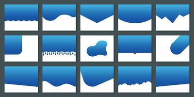 Set of Dividers Shapes for Website. Curve Lines, Drops, Wave Collection of Abstract Design Element for Top, Bottom Page Web Site. Isolated Vector Illustration.