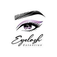 beauty eyelash logo vector