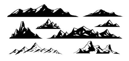 mountain set hand drawing vector