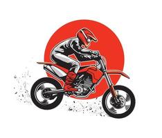 ilustraciones de motocross para el diseño de elementos vector