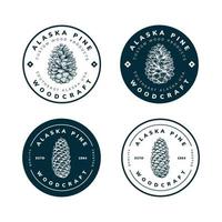 pine cone logo template design vector