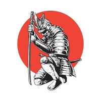 concepto de ilustración de samurai vector
