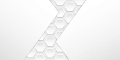 Fondo de hexágono blanco 3d. fondo geométrico futurista abstracto del hexágono. banner de panal para presentación. papel tapiz moderno abstracto. ilustración vectorial vector