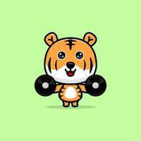 Cute tiger cartoon mascot illustration. design of animal mascot for a storybook, animation, or print product vector